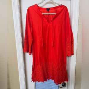 Red J Crew Cotton Dress - Size XL